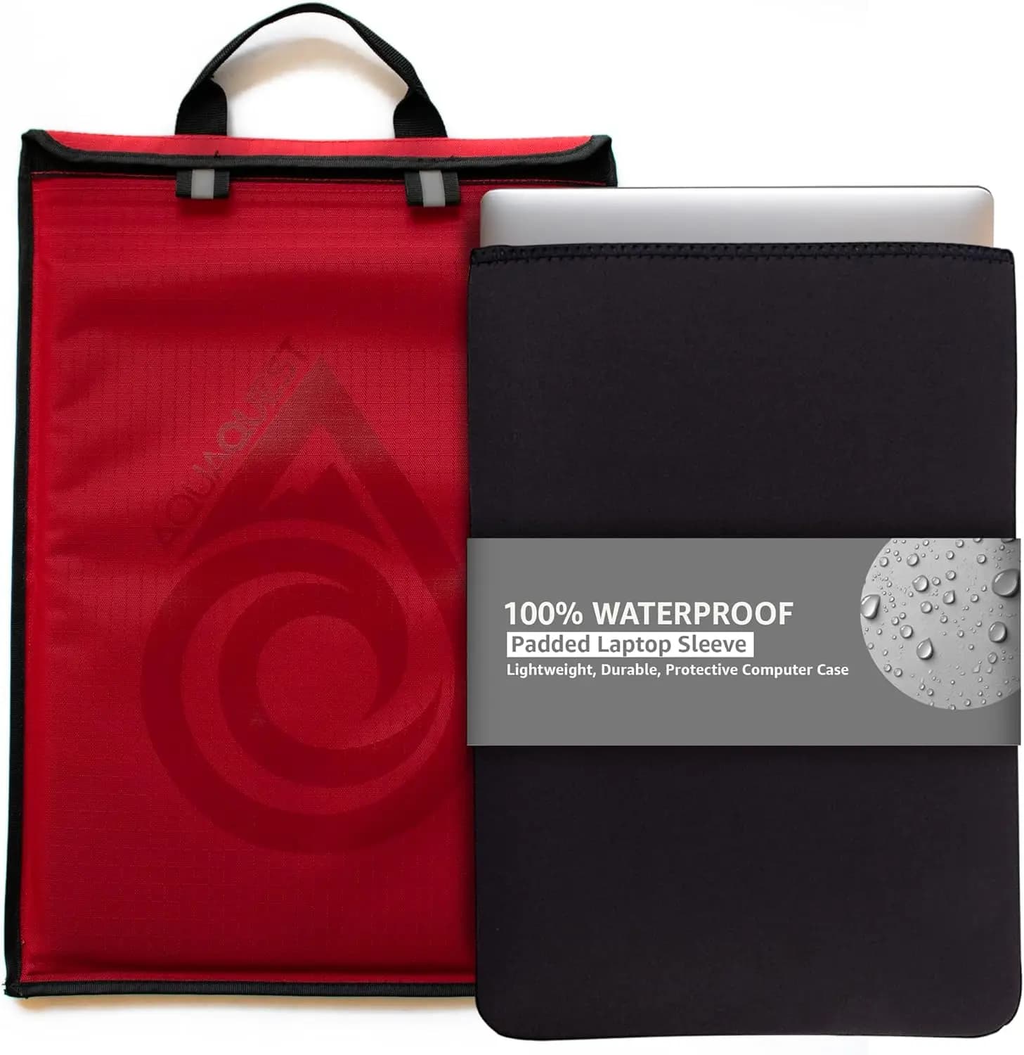 Custodia per laptop 100% impermeabile per dispositivi da 13 pollici – Nylon ripstop leggero, cuciture saldate, fodera in neoprene rimovibile in rosso
