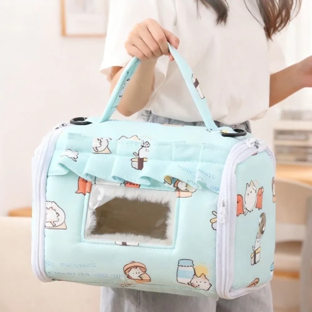 Borsa Trasportino per Pappagalli Calda e Antivento, Ampio Spazio, Nido in Cotone con Finestra, Borsa Rinforzata per Criceti e Piccoli Animali da Esterno
