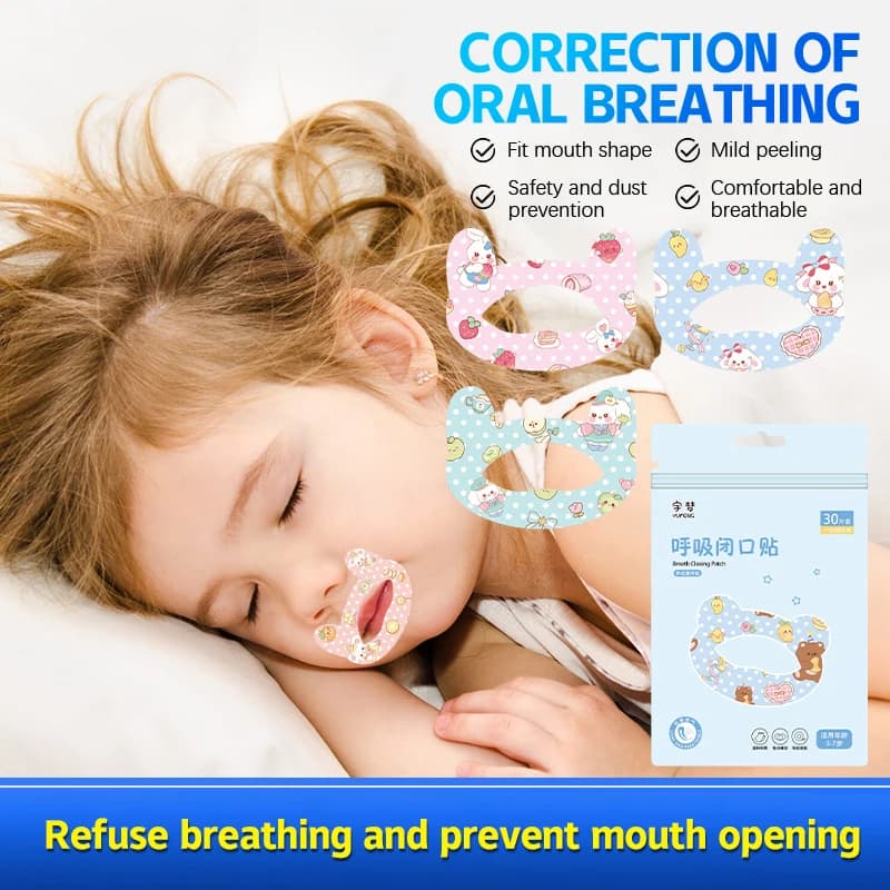 30 pcs/borsa stickers Anti-russation for kids adult night sleep lip nose breathing improvement Patch tape sticker for mouth correction