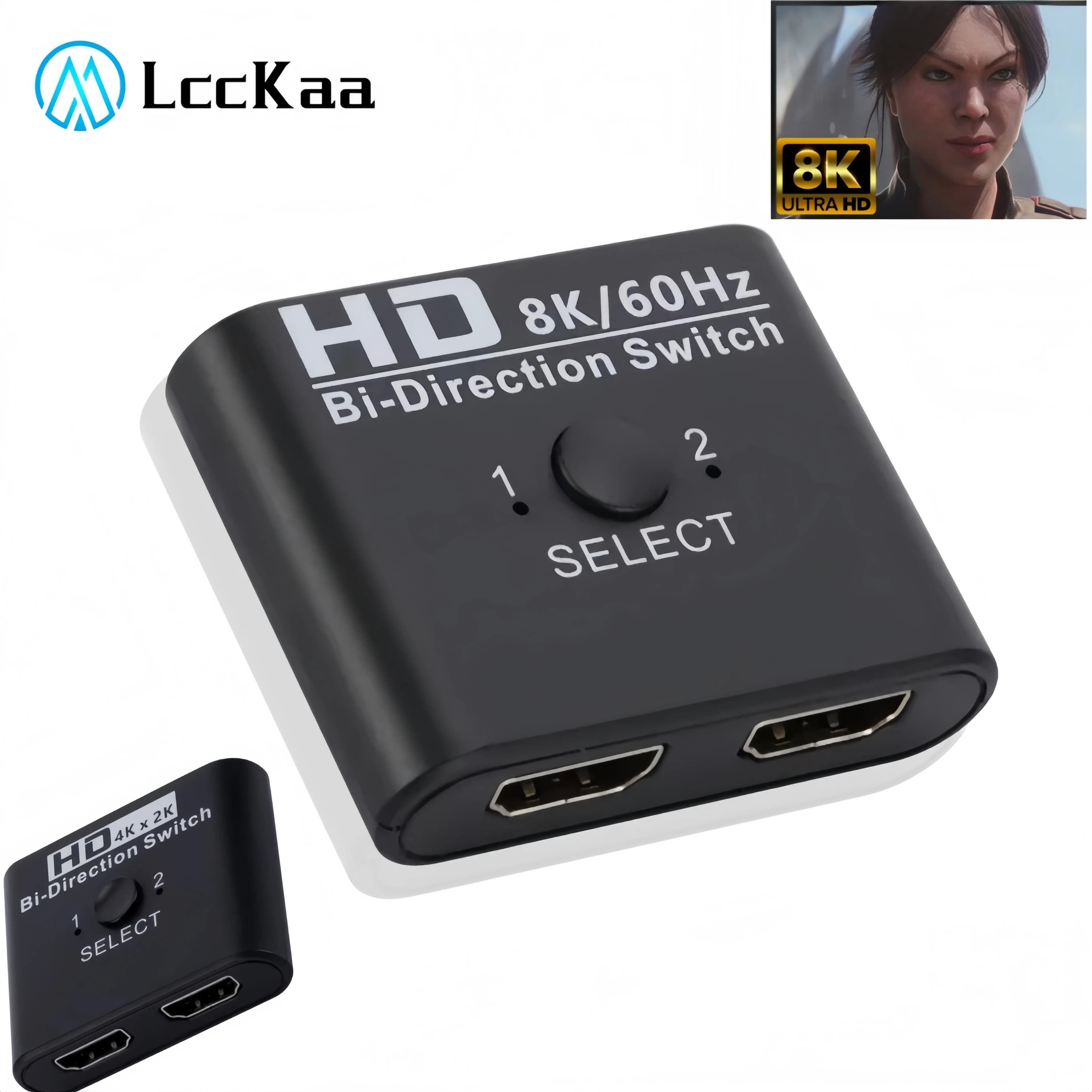 Switch HDMI 8K 60Hz Switch splitter HDMI bidirezionale 4K 120Hz a 2 porte per PC portatile Xbox PS3/4 TV Box per monitorare il proiettore TV