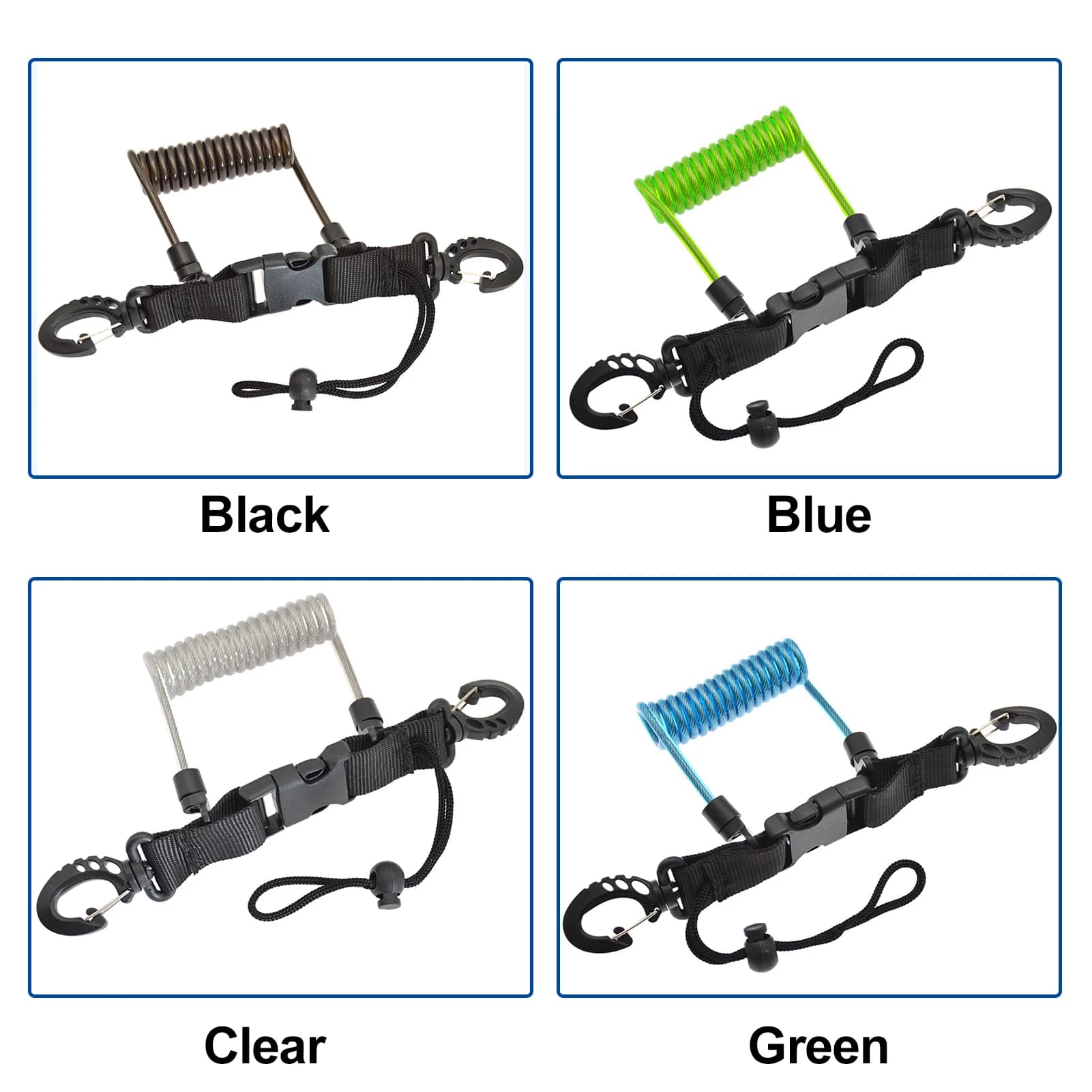 diSale diCavo spiral Anti-smarriage Lathes for camera Safety steering for diving, snorkeling, surfing, kayaking