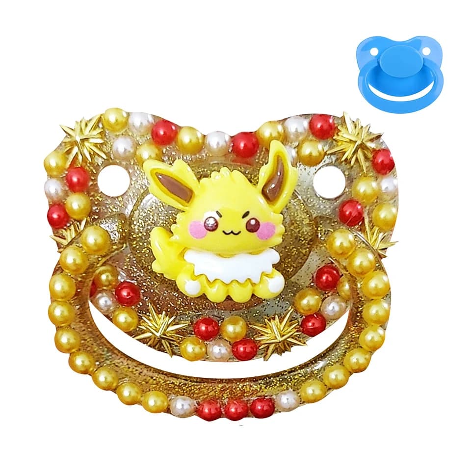 100% Handmake Cute Yellow Dog Pattern Adult Baby Pacifier Silicone Adult size Pacifier abdl Daddy Girl