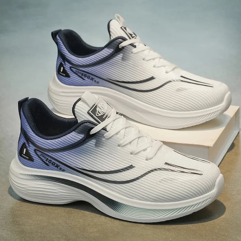Scarpe Casual da Uomo Moderne con Suola Morbida Elastica, Interno Traspirante, per Uso Quotidiano, Passeggiate all'Aperto, Sneakers Alla Moda con Lacci