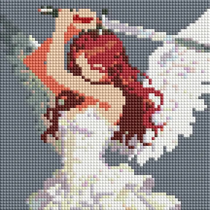Kit di pittura con mini diamanti Foreveryoung Warrior Angel, resina quadrata da 7"×7" (18×18 cm) + diamanti AB