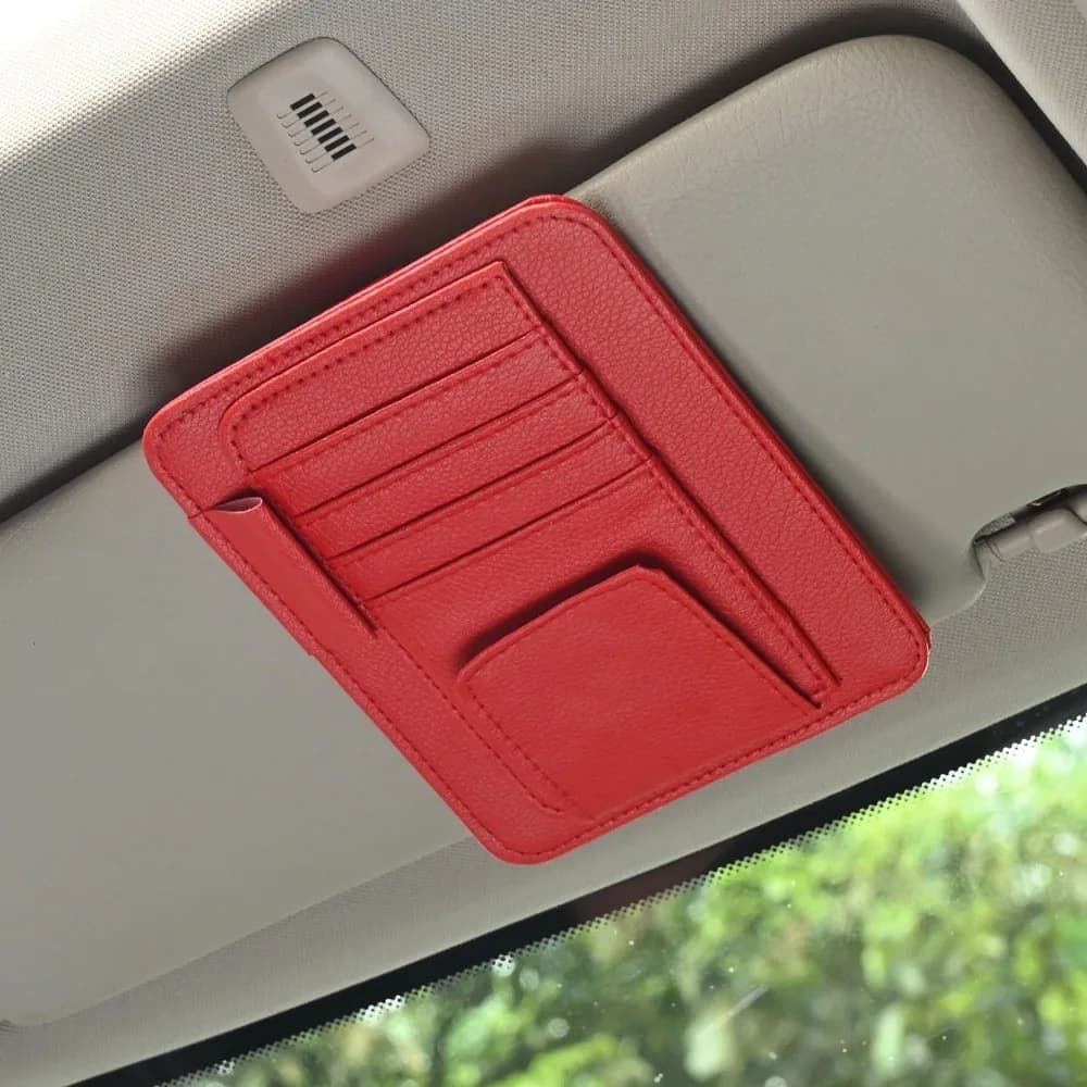 Organizer per visiera auto, borsa multi-tasca, porta carte e occhiali, resistente ai graffi, portaoggetti per interni auto