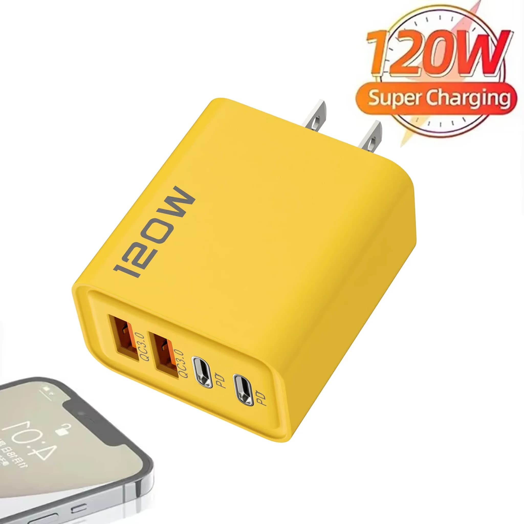 4 Door USB C PD Charger Fast Charge 3.0 Type C USB Phone Charger Plug USA EU Quick Charging Adapter for Smartphone