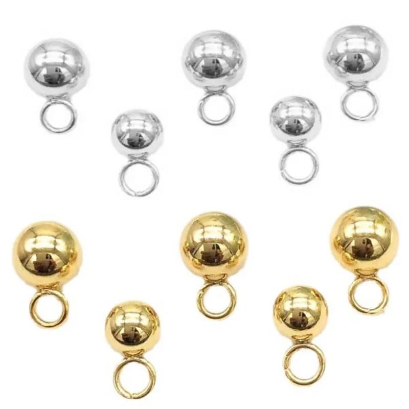 20 pendenti con ciondoli a sfera in acciaio inossidabile, per collane, creazione di gioielli fai da te, orecchini, bracciali, accessori