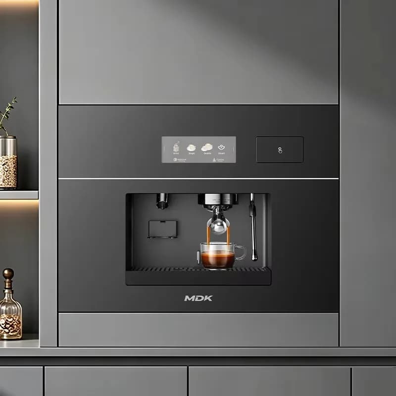 Home Use Built-In Coffee Maker Vibration Smart Display Screen Semi-Automatic Machine for Household