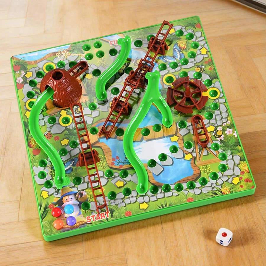 Gioco da Tavolo 3D Serpenti e Scale, Giocattoli Educativi per Bambini, Gioco Interattivo Genitore-Figlio, Scacchi da Tavolo, Gioco Puzzle per Feste in Famiglia per Bambini