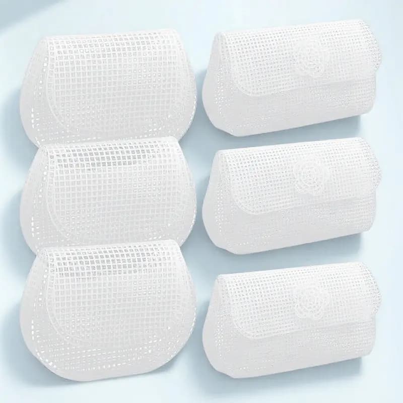 6Pcs Plastic Mesh Canvas Sheets Multi Functional Bag Making Supplies Crochet Sewing Handmade Craft Kit Plastic Mesh