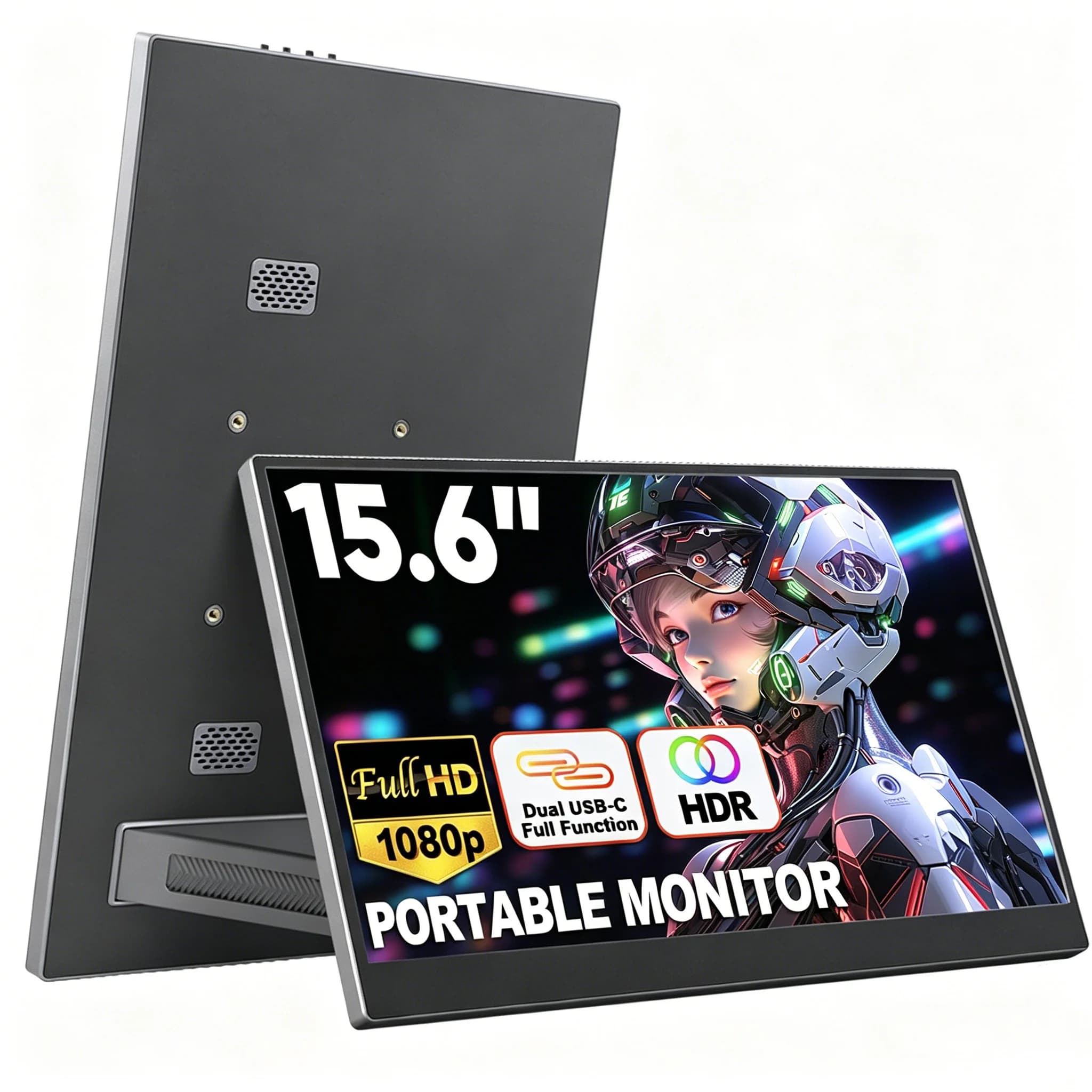 Monitor di Proiezione Wireless WiFi AHXJKA da 15.6 Pollici con Connessione One Line Link per Telefono, Laptop, Xbox, PS4/5, Mac, PC, PS, Switch, Extender