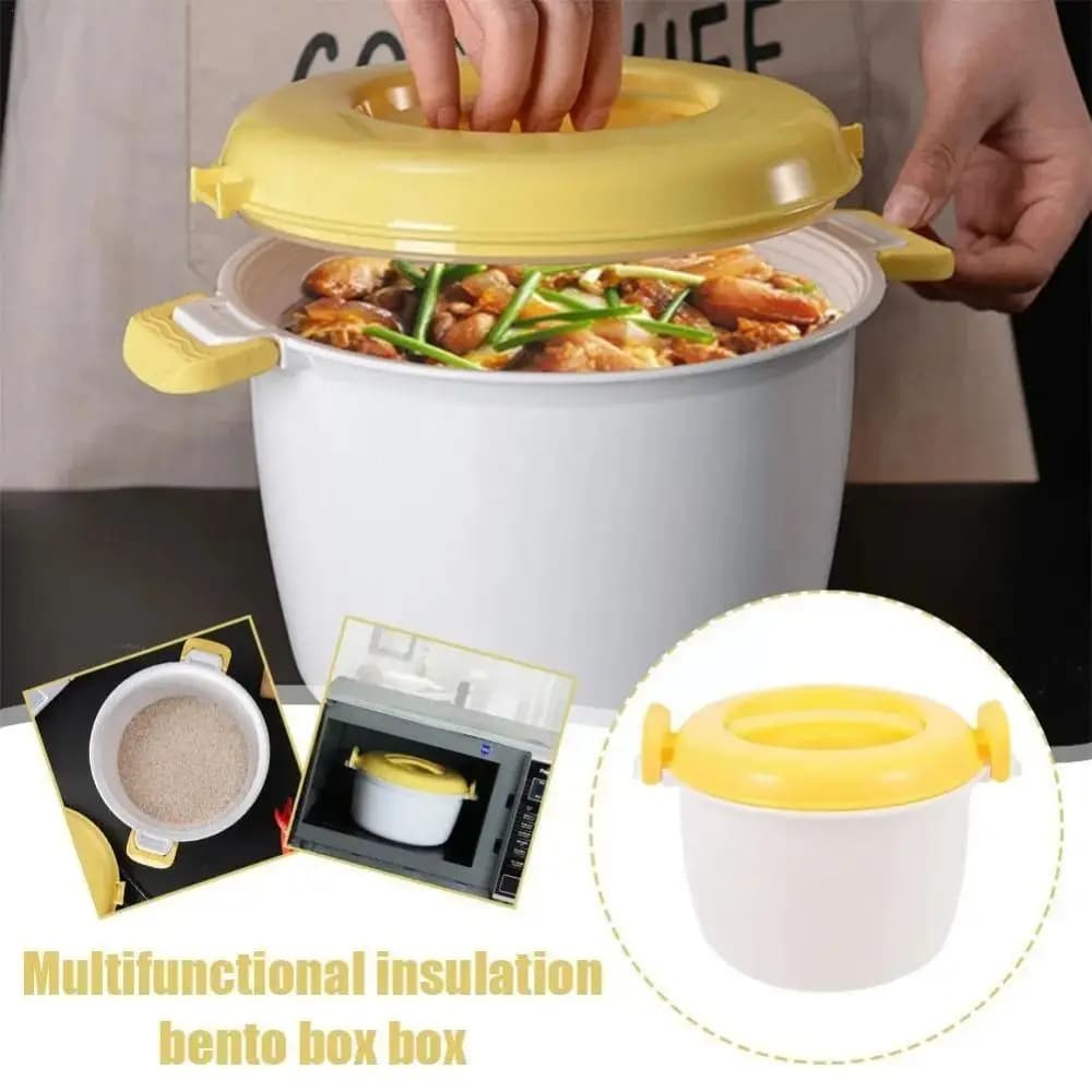 Pastamaker Forno Microonde Fornello di riso Contenitore per verdure Scatola da pranzo isolata Pentole a pressione Ciotola Pentole con coperchio