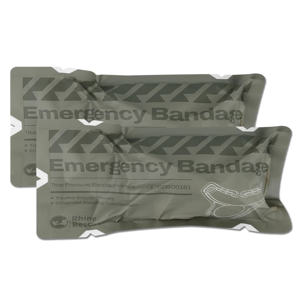 Rhino Rescue Benda di emergenza a pressione da 4 pollici Compressione Trauma Medicazione per ferite, Kit di pronto soccorso per combattimento medico IFAK Nuovo design
