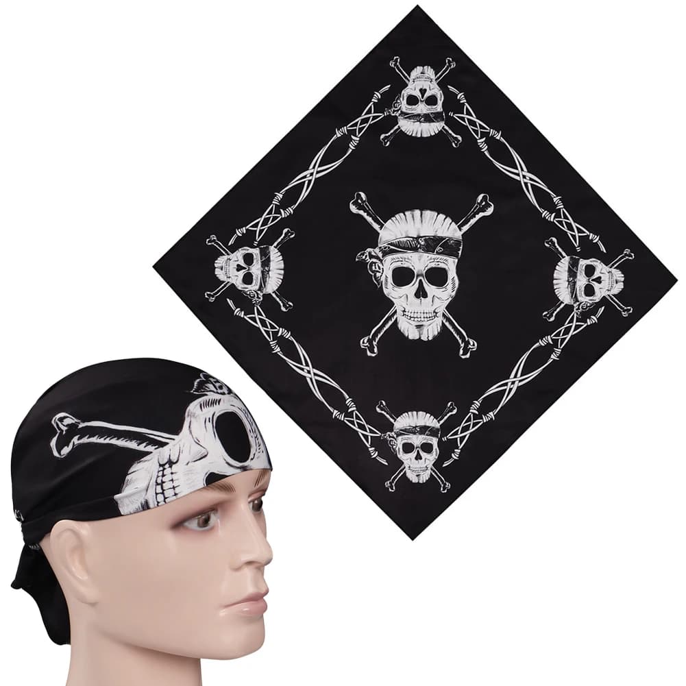 Eddie Munson Bandana Teschio Stampato Sciarpa Quadrata Cosplay Fantasia Fascia TV ST 4 Costume Travestimento Accessori Uomini Adulti Puntelli