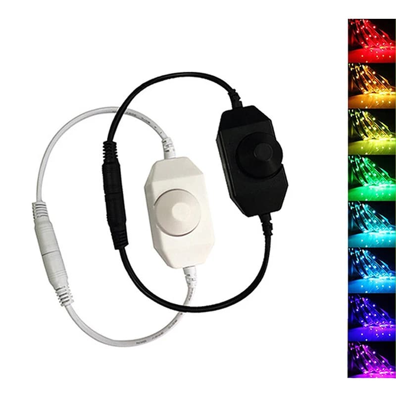 DC 12V 24V Stepless Knob LED Dimmer Switch Controller for 3528 5050 Single Color LED Strip Light Dimmer Adjust Brightness