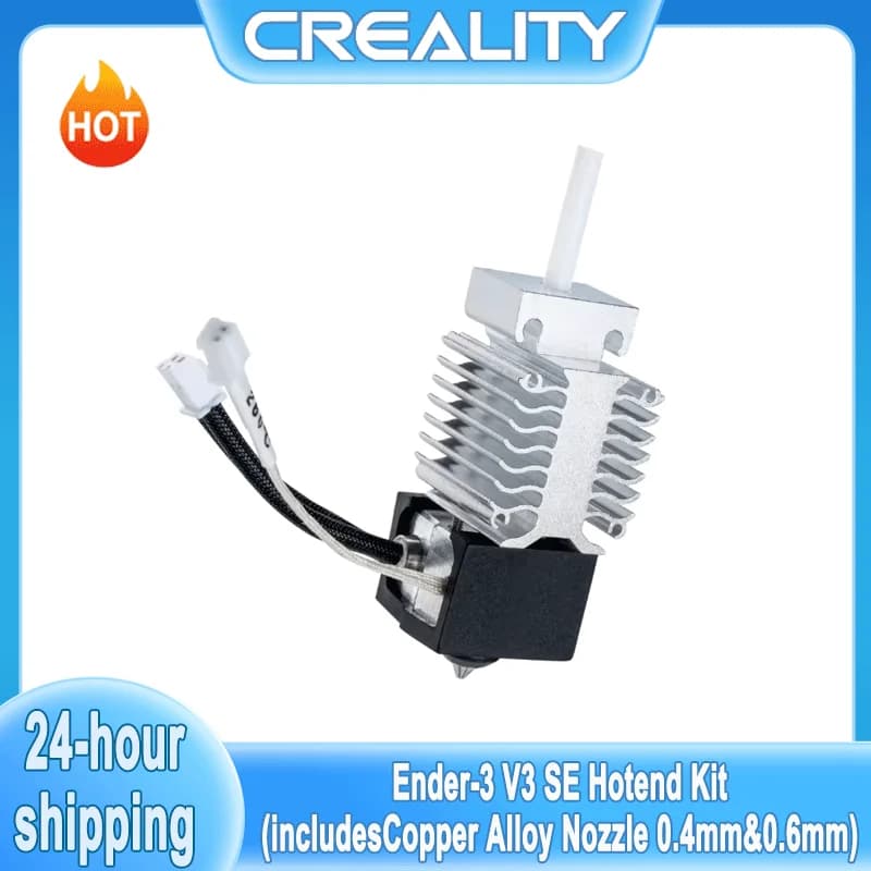 Creality Copper Alloy Nozzle Hotend Kit 0.4mm/0.6mm for Ender-3 V3 SE High-Speed 250mm/s 3D Printer Parts for Faster Printing