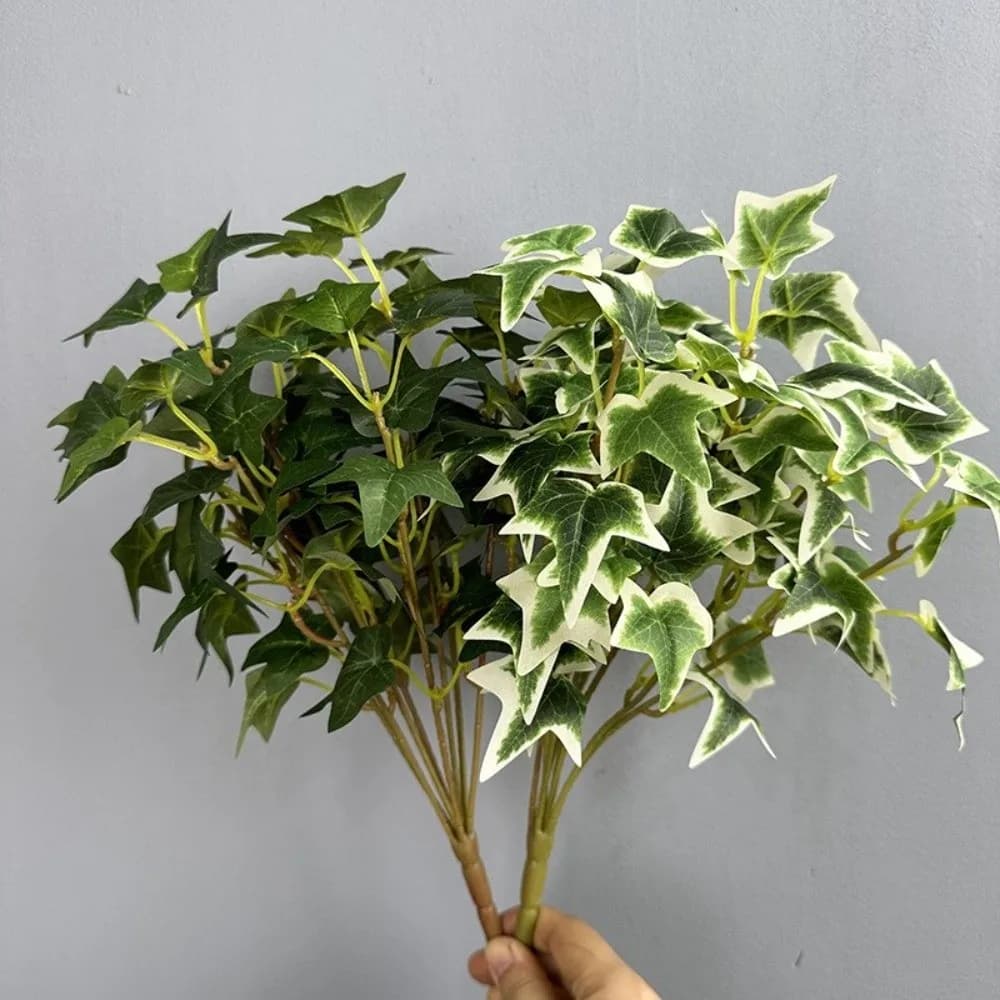 8 Heads Artificial Green Plant Real Touch Lifelike Simulation Greenery Realistic Handmade Fake Plastic Plants