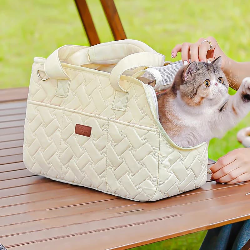 Borsa per il trasporto di gatti per animali domestici Borsa per animali multifunzione portatile senza fuga Borsa a tracolla traspirante di grande capacità borsa morbida portatile zwq