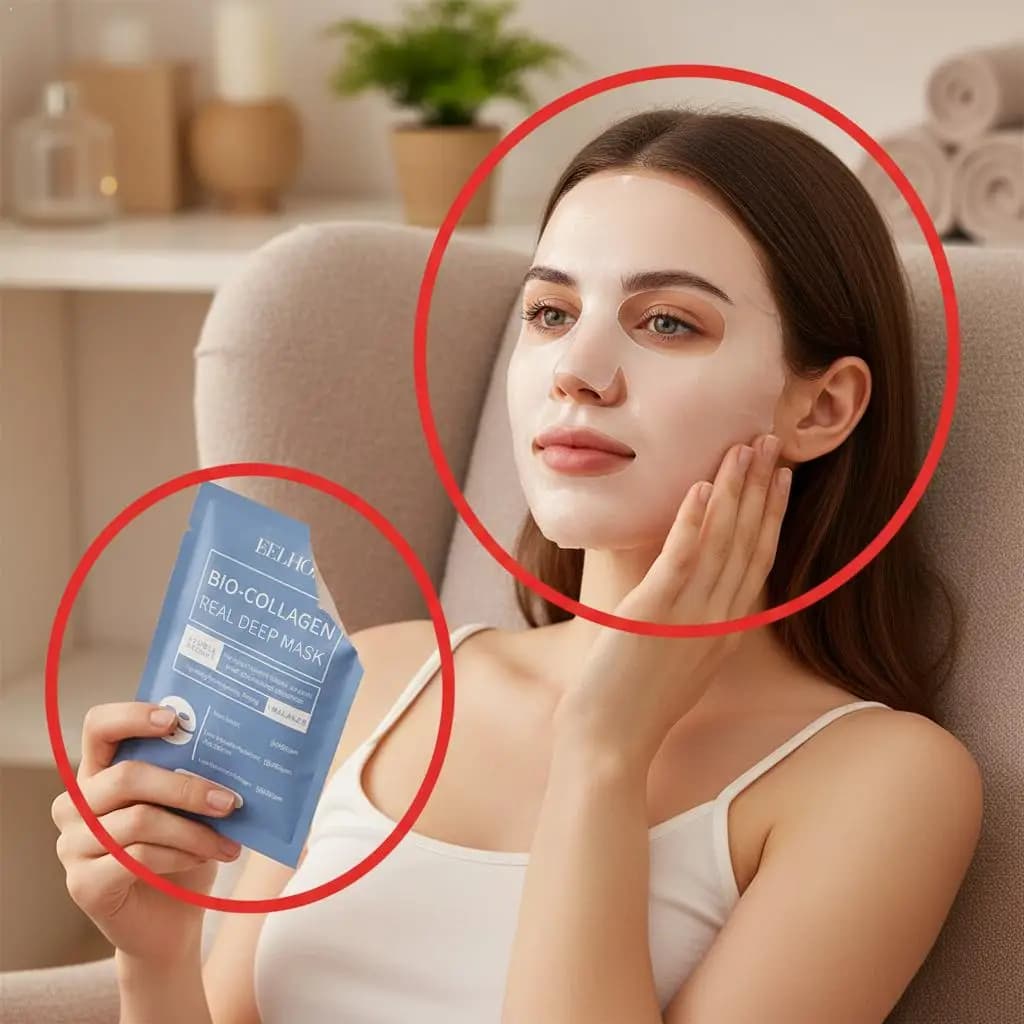 Maschera Bio-Collagene Real Deep per un'idratazione intensa e una pelle luminosa, arricchita con collagene a basso peso molecolare e acido ialuronico