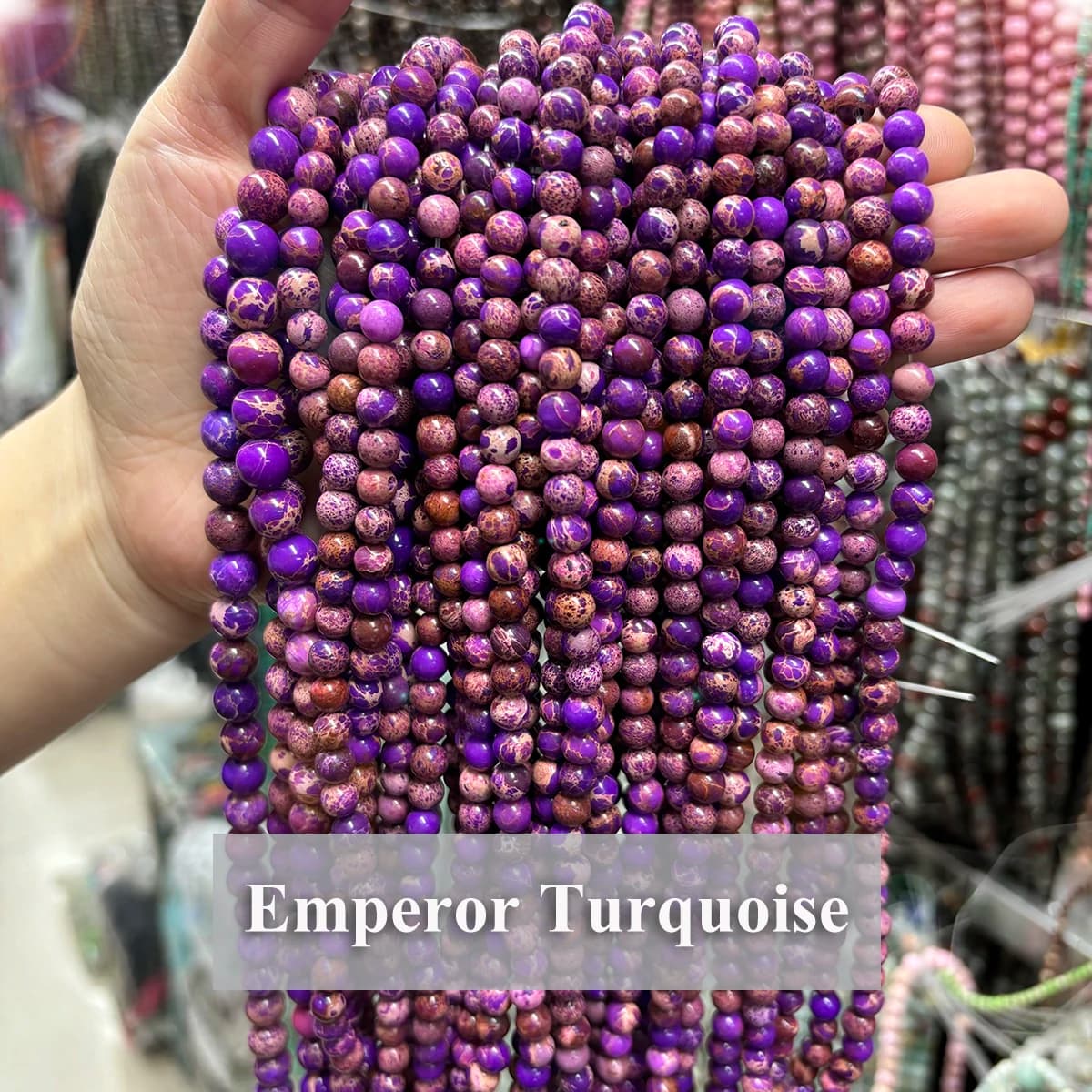 Perle di Turchese Imperiale Viola Naturale 4 6 8 10mm Rotonde Sciolte per Creazione Gioielli Fai da Te Bracciali Collane Nuovi Accessori