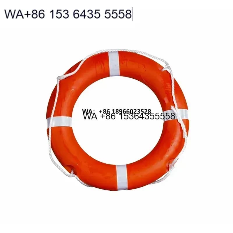Wmwmnu for Life Buoy Ring Marine Safety Orange Floating Lifebuoy with Reflective Tape and Throw Rope for Ships Boats SOLAS