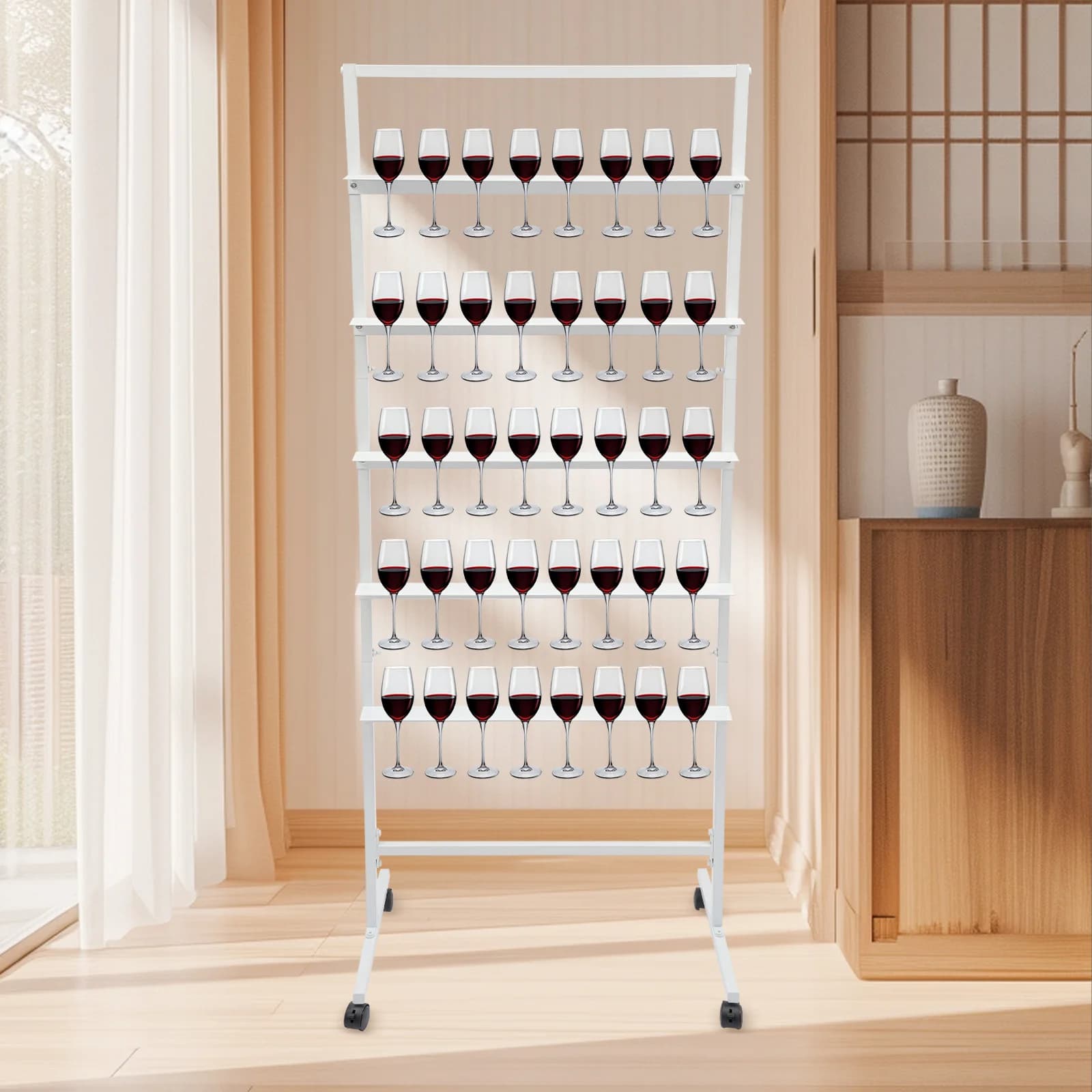 Portabicchieri a 5 livelli per champagne e vino, ideale per matrimoni, feste, hotel, ristoranti, cerimonie di fidanzamento, feste di compleanno