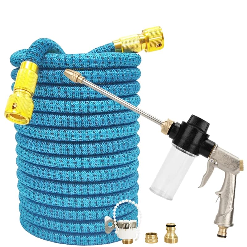 High Pressure Extensible and Retractable Car Wash Tube, equipped with metal multifunction gun, durable, irrigation set