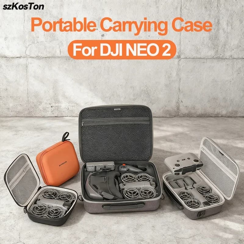 Portable Transport Case for DJI NEO 2 Drone PU Rigid Travel Bag Shockproof Protective Waterproof Accessories Neo 2