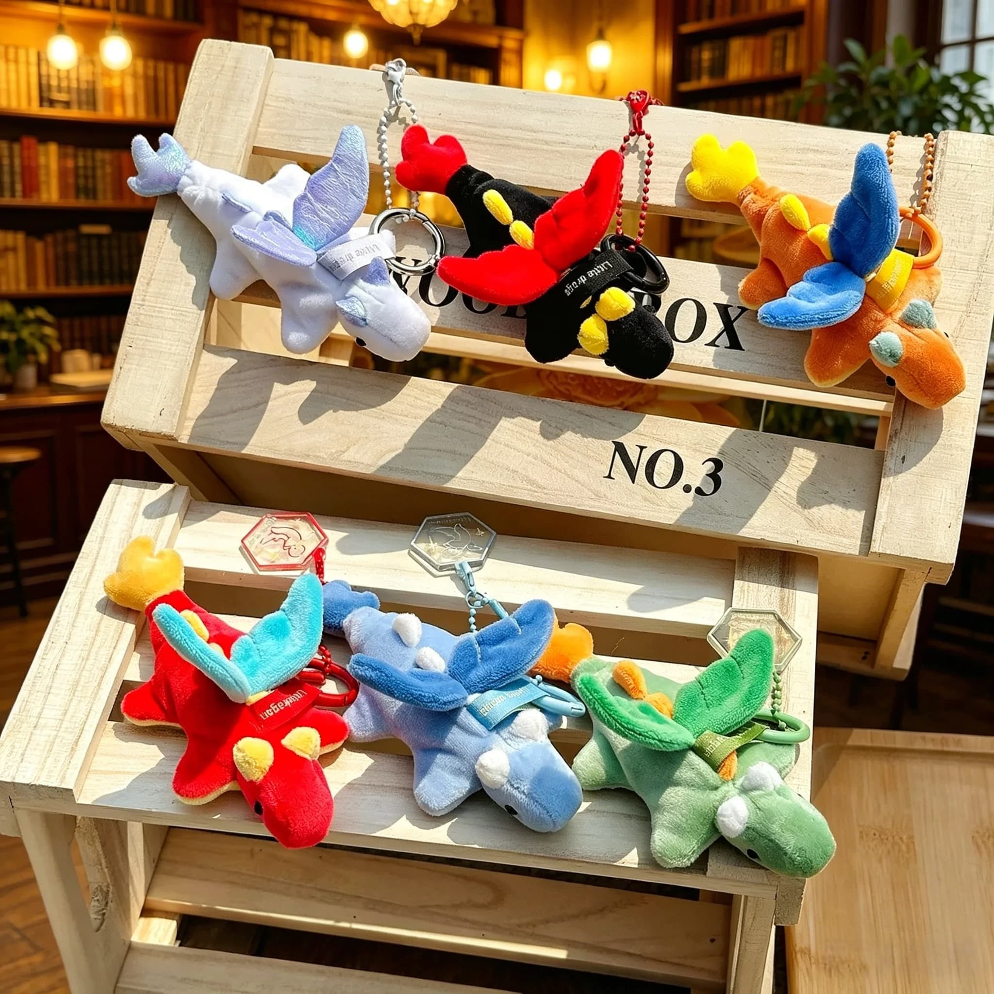 Cute Flying Dragon Plush Hanging Toys Small Pendant Multicolor Dinosaur Soft Stuffed Dolls Key Chain Decorative Hanging Ornament