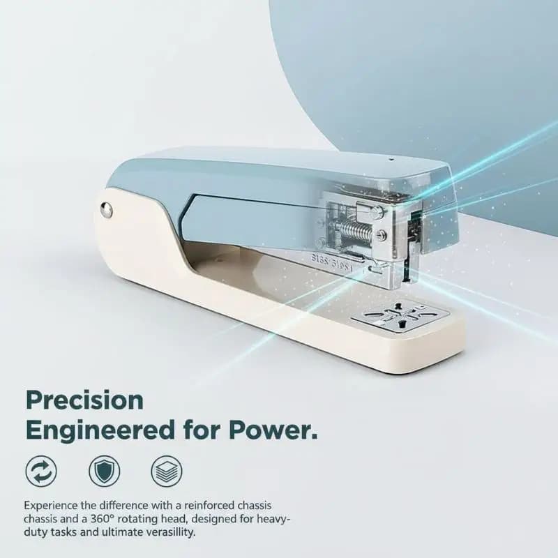 Cucitrice Portatile Rotante a 360 Gradi per Fogli Lunghi, Design Ergonomico, 24/6 Graffette, Manuale, per Ufficio e Scuola, Forniture di Sicurezza