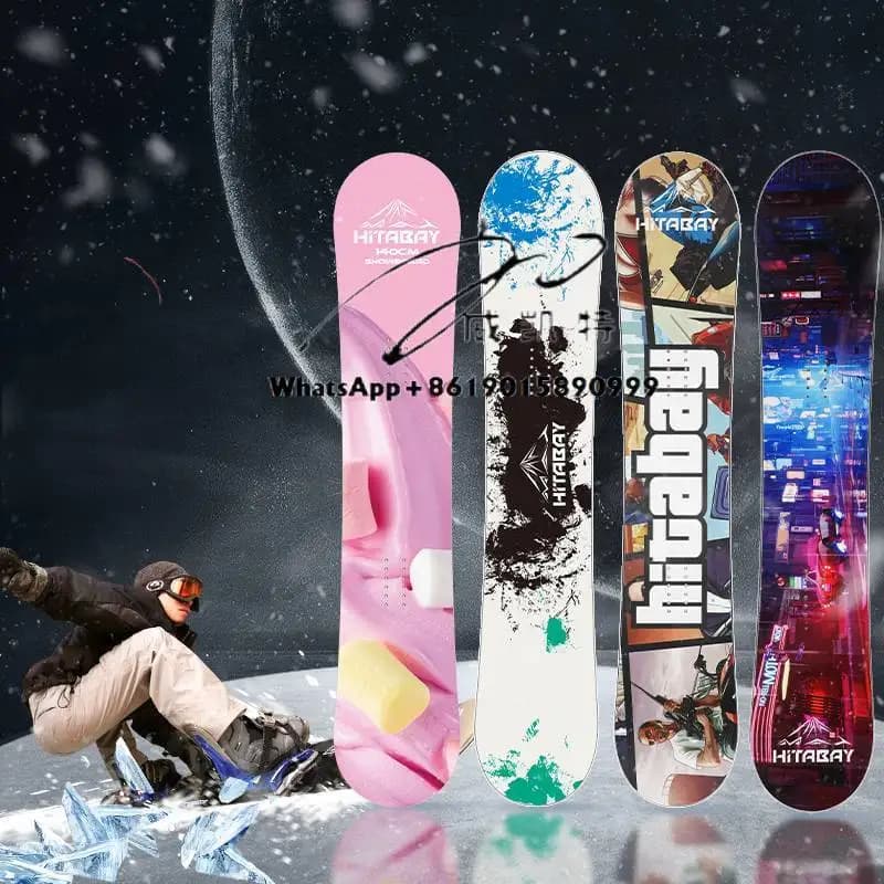 Attrezzatura da sci per snowboard piatto per adulti con rilegatura rapida per sport invernali Tavola da sci in legno realizzata