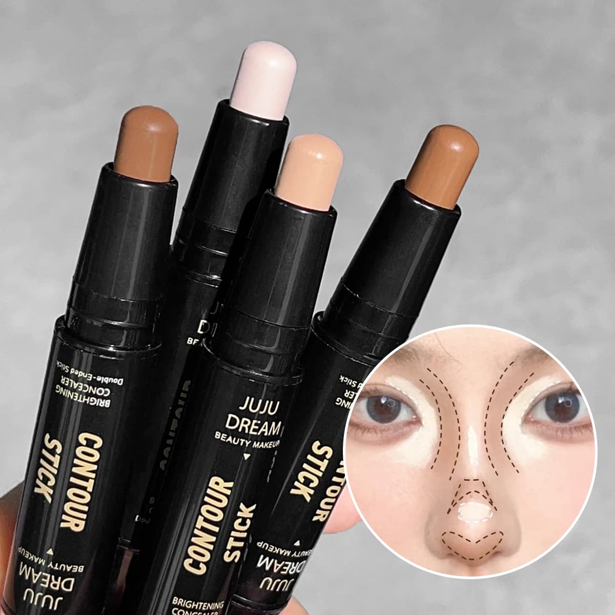 Double Purpose High Brightness Finishing Stick, 3-D contour, nose shadow, face shape, illuminates and finishing