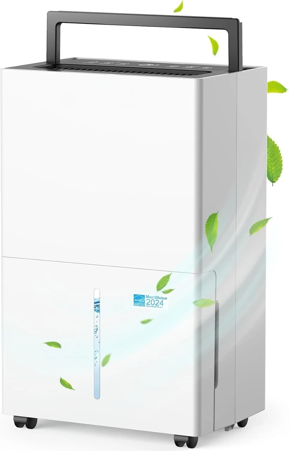Deumidificatore per ambienti di grandi dimensioni da 52 pinte con tubo di scarico e serbatoio dell'acqua, deumidificatore Smart Energy Star da 4500 piedi quadrati per il seminterrato domestico