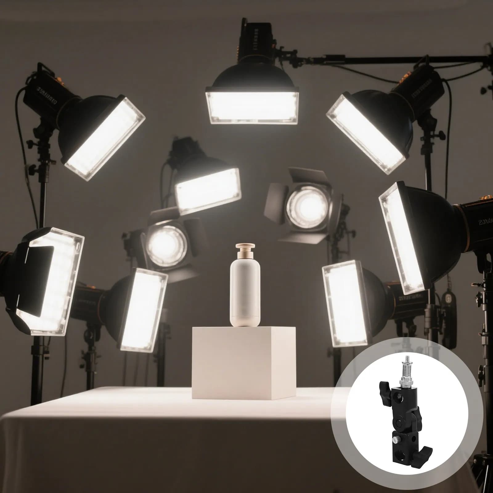 Supporto Compatto Portatile per Ombrello, Staffa Regolabile per Flash, Treppiede per Fotografia di Ritratti e Nature Morte