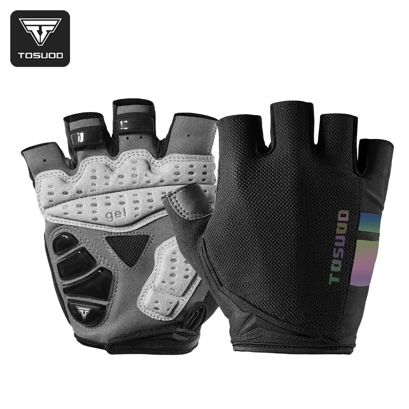 Guanti da Ciclismo TOSUOD Mezze Dita, Antiscivolo, Ammortizzanti, Resistenti all'Usura, Traspiranti, Professionali per Fitness e Sport