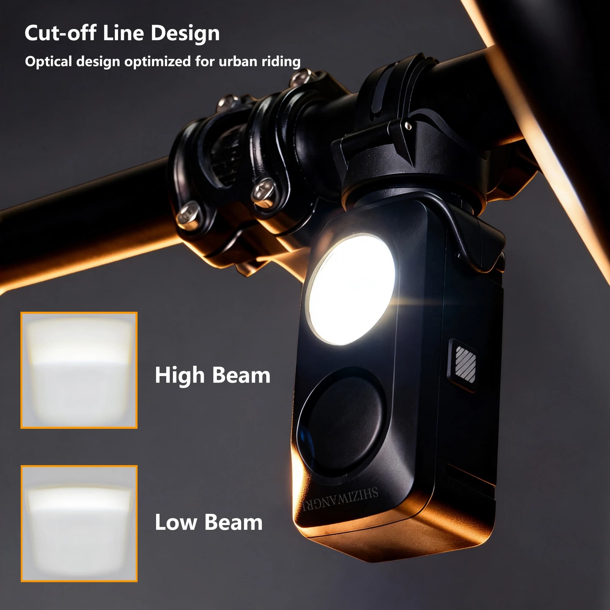 SHIZIWANGRI Luce per Bicicletta con Clacson Ricaricabile, Indicatore di Carica, Lampada Frontale per MTB e Bici da Strada, Clacson 120dB, Torcia per Bicicletta
