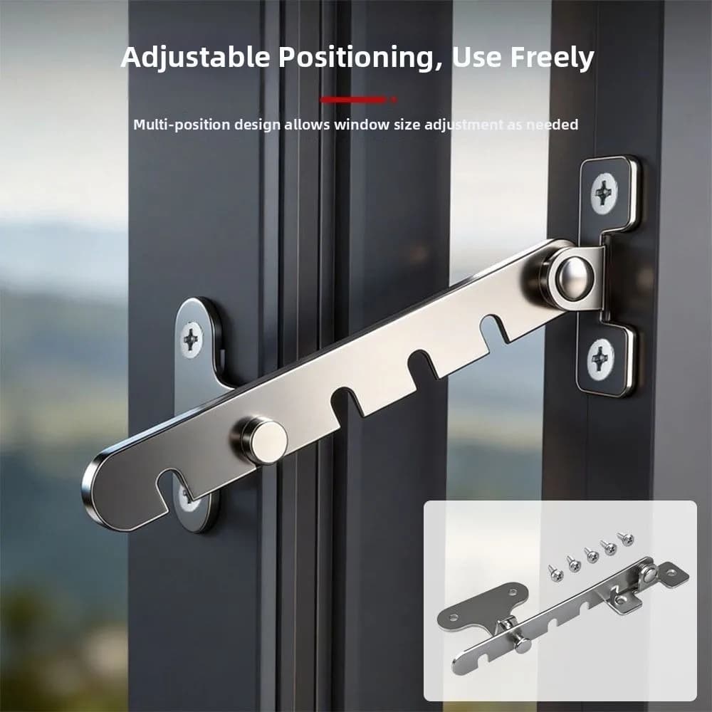 Durable 5 Gears Window Limiter Latch Adjustable Aluminum Alloy Ventilation Inner Opening Door Limit Window Stopper