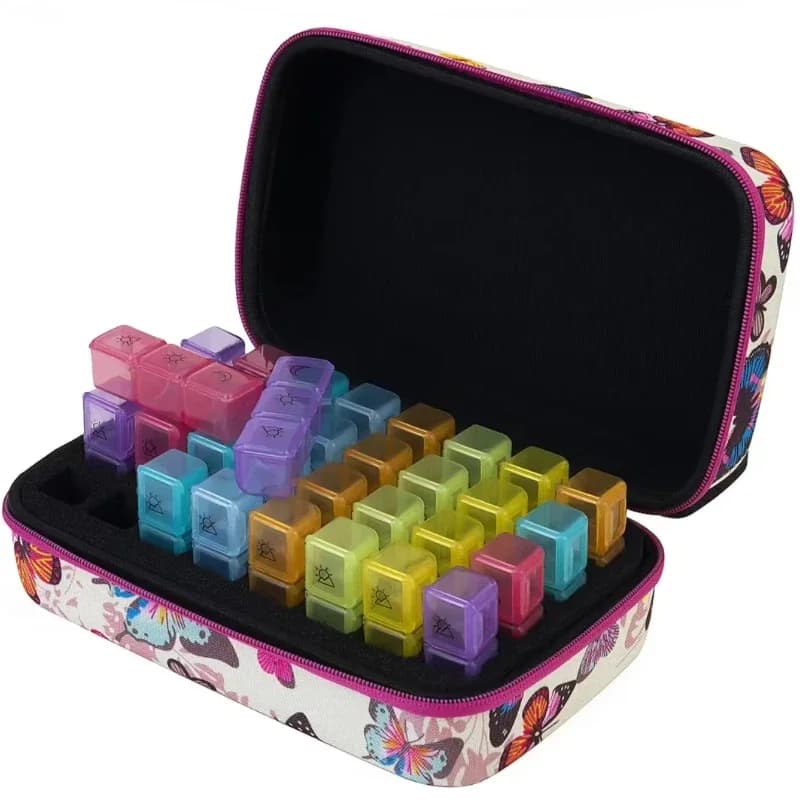 Weekly pills, daily pills 7 days, big travel pills with 32 compartments to contain medicines, vitamins and supplements