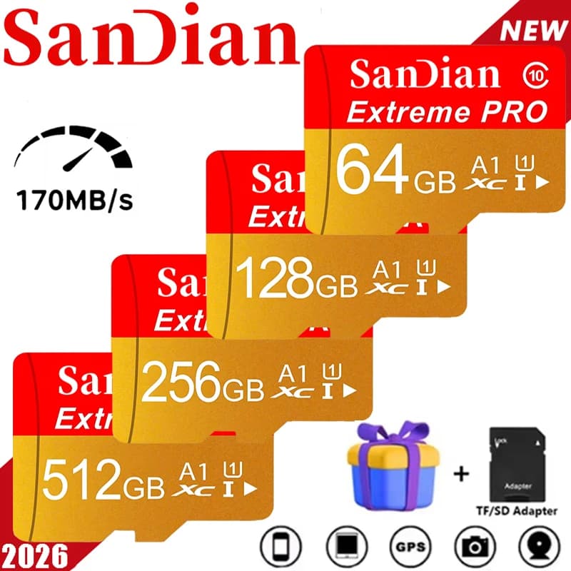 32GB 512GB 256GB Swift SD Cards TF Cards Memory Card Micro TF SD Card 4K U1 U3 for Surveillance/CCTV/GPS/E-Reader/PC Mac