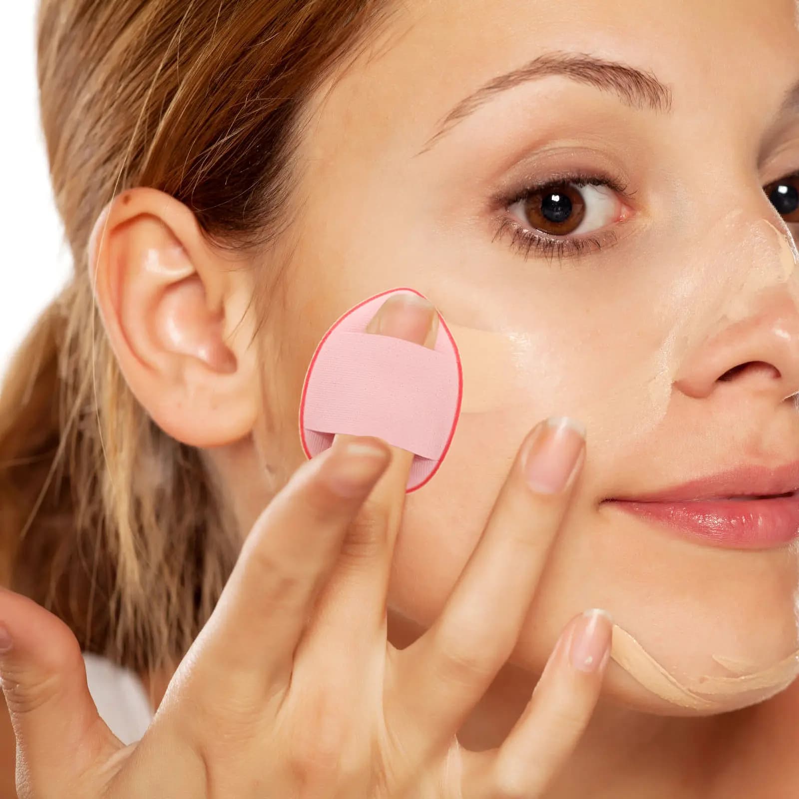 Set di 7 Mini Applicatori Traspiranti per Dita, Morbidi e Riutilizzabili per Applicazione Precisa di Correttore su Naso e Occhi, Strumenti per il Trucco