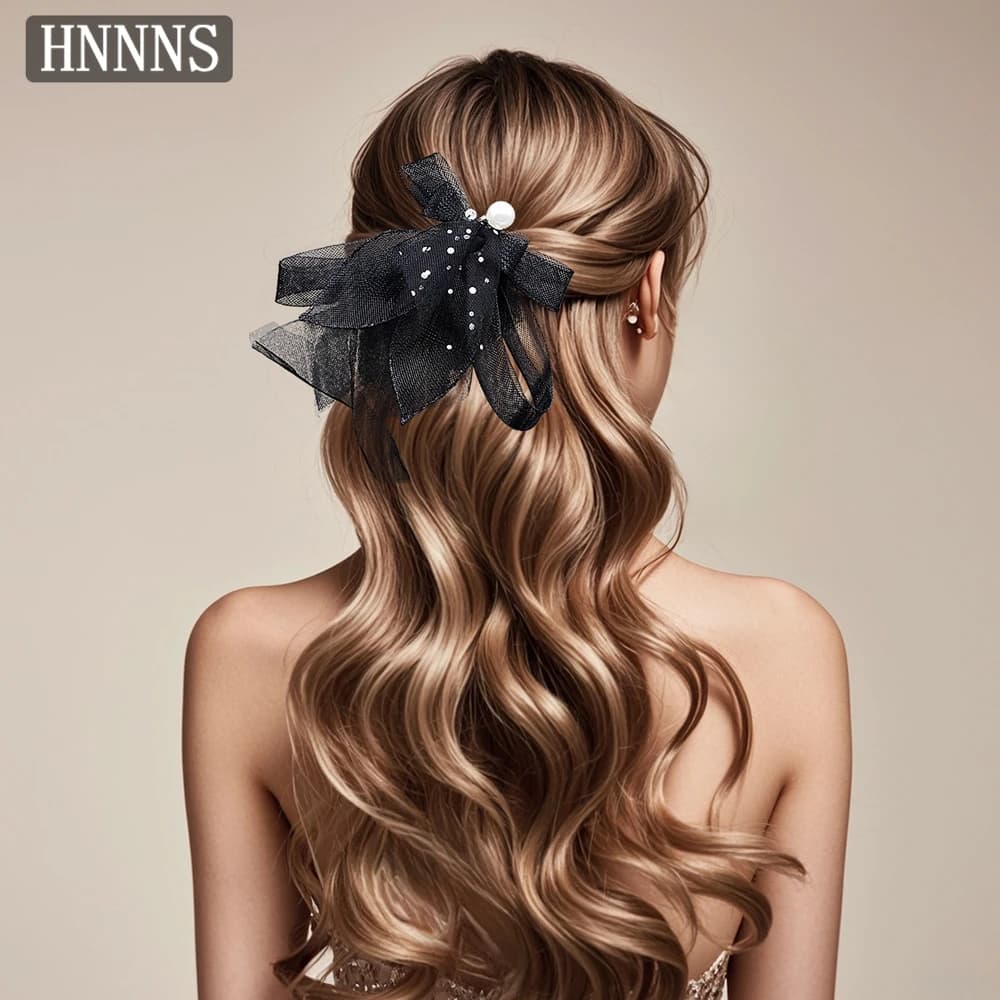 HNNNS Elegante Fermaglio per Capelli da Sposa Fatto a Mano con Fiocco in Pizzo, Accessorio per Capelli da Donna per Uso Quotidiano, Banchetti, Danze e Feste YXA181