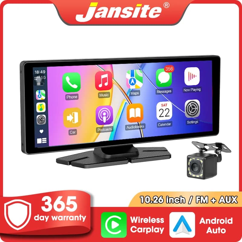 Lettore video multimediale per autoradio da 7/10,26 pollici, compatibile con CarPlay, Android Auto, sistema intelligente automobilistico, schermo IPS, MirrorLink, AUX, FM​