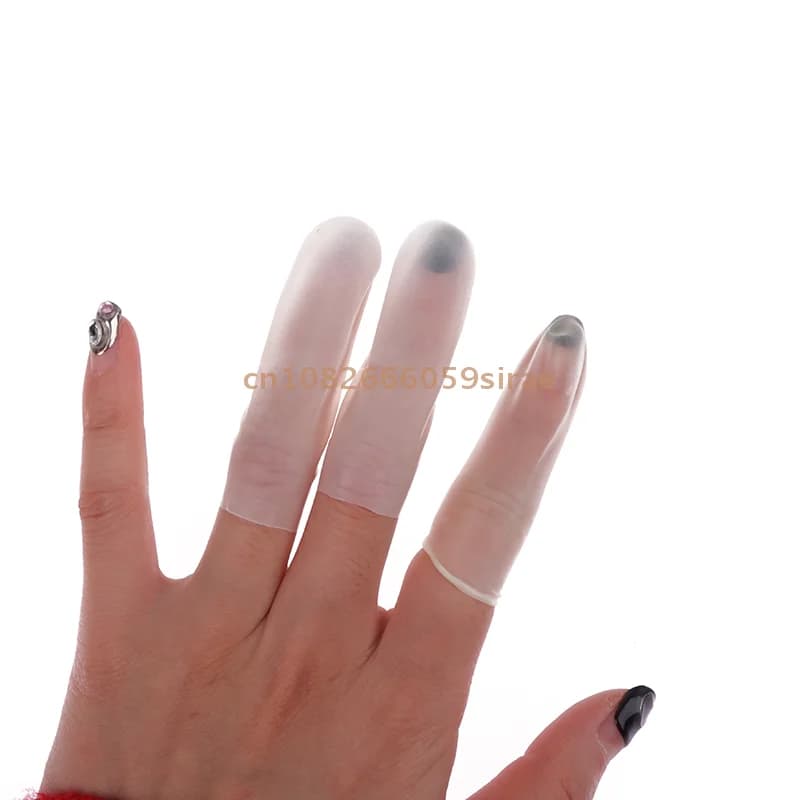 {CC44} 100 Pcs Rubber Non-slip Anti-static Finger Cots Disposable Latex Finger Cover Fingertips Protector Gloves Nail Art Tool