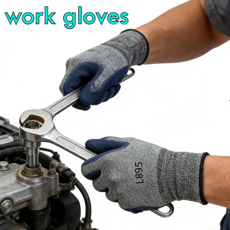 12 guanti protettivi in lattice satinato per la sicurezza delle mani, guanti protettivi multiuso resistenti all'usura, comodi e traspiranti