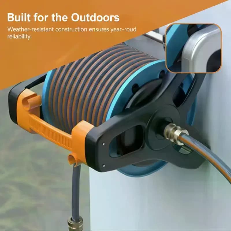 Galvanized Garden Hose Holder Wall Mount Space Saving Storage Fits 50ft 75ft 100ft Hoses for Outdoor Yard Patio