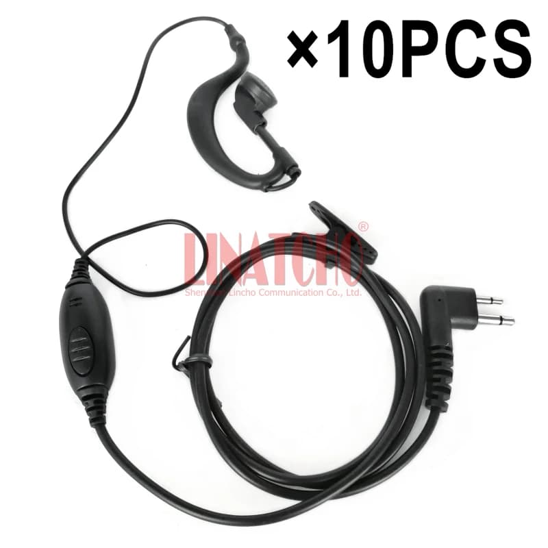 10PCS GP68 GP88 TC500-TC518 TC600 Auricolare con gancio per l'orecchio per walkie-talkie, microfono PTT con connettore M
