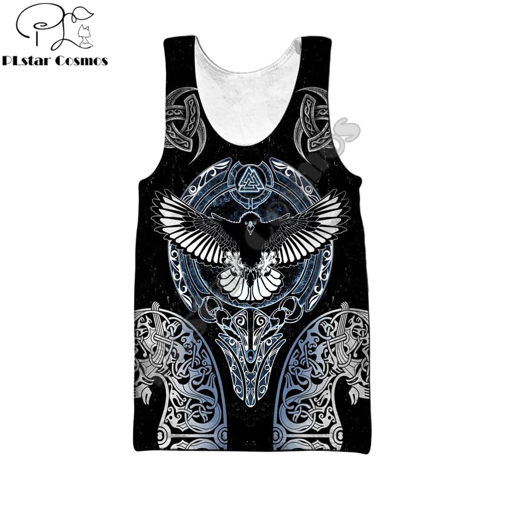 Vegvisir Rune Tree Of Life Tattoo 3D Stampato Gilet da uomo Estate Harajuku T-shirt senza maniche Unisex Casual Cool Canotte BX-75