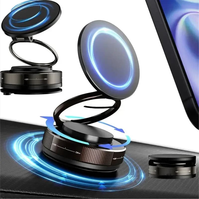 360 ° Foldable Magnetic Phone Holder! 2025 New vacuum suction cup, ultra strong adsorption alloy bracket for car and desktop