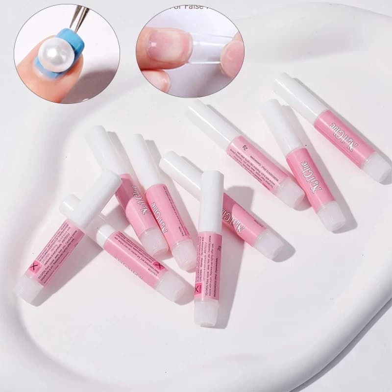 Set di colla per unghie super resistente per punte per unghie finte Unghie acriliche Stampa su unghie finte Decorazione artistica Gel di adesione a lunga durata