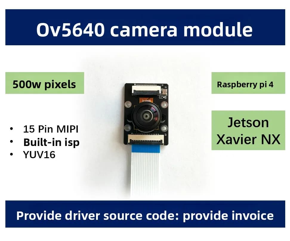 Camera module 5MP OV5640 with ISP for Raspberry Pi 4 and Jetson NX